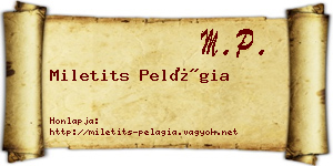 Miletits Pelágia névjegykártya